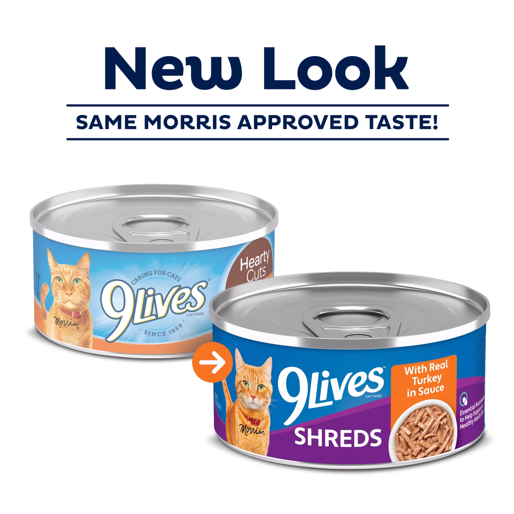 9Lives Shreds Wet Cat Food With Real Turkey in Sauce New Look