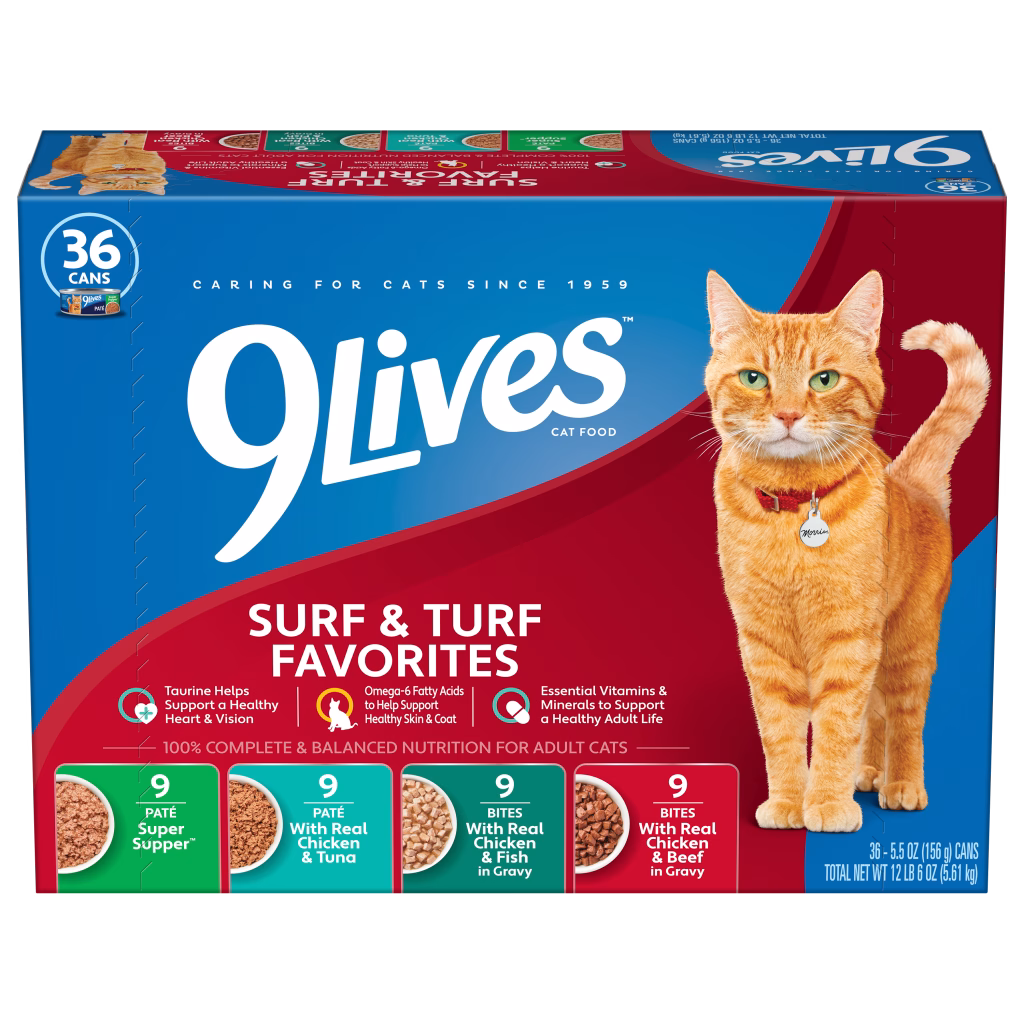 9Lives Surf & Turf Favorites Wet Cat Food Variety Pack