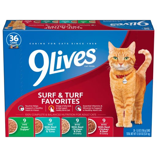9Lives Surf & Turf Favorites Wet Cat Food Variety Pack