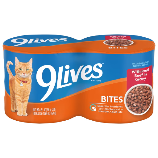 Bites Beef in sauce wet cat food 4 cans