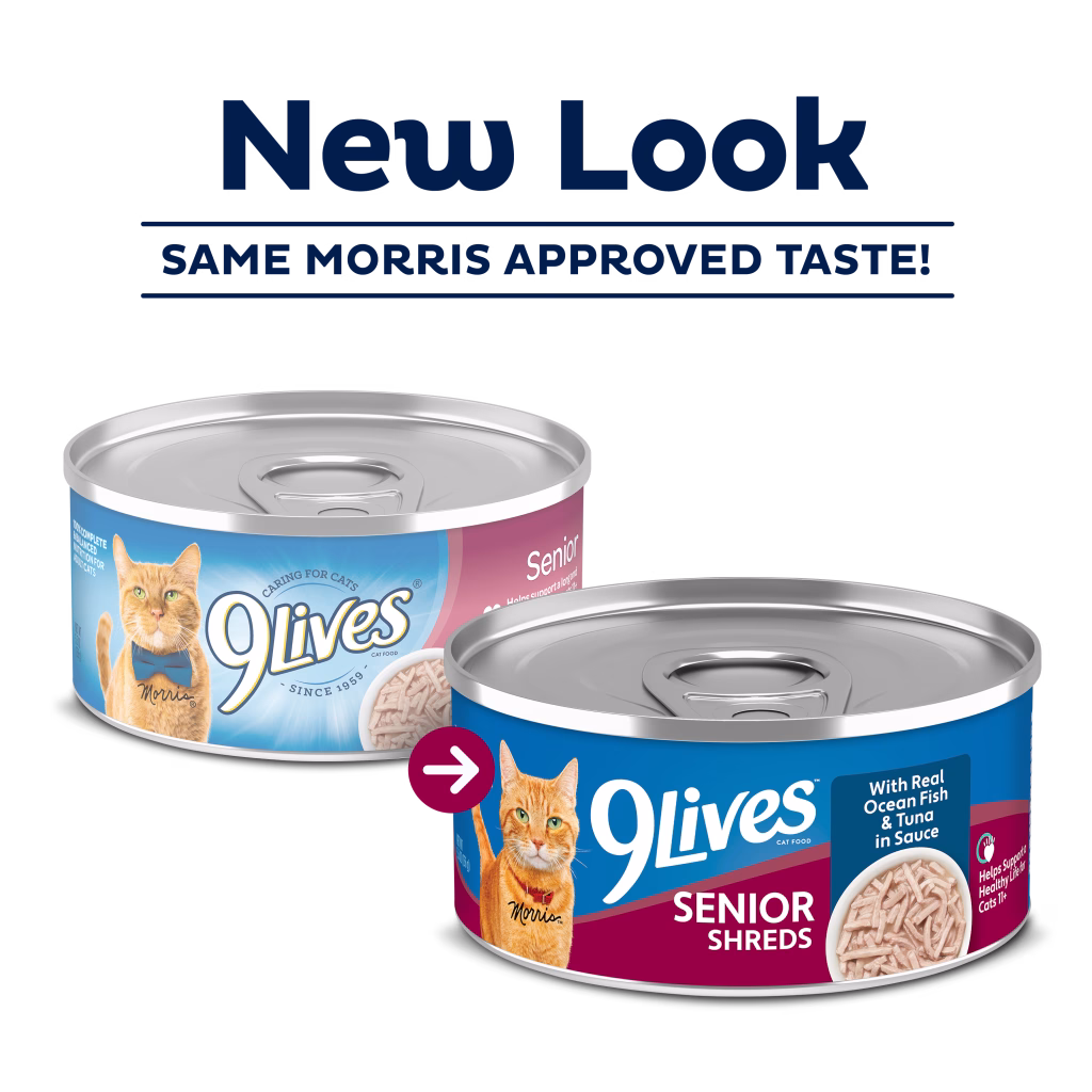 Senior Shreds Wet Cat Food with Real Ocean Fish & Tuna in Sauce new look