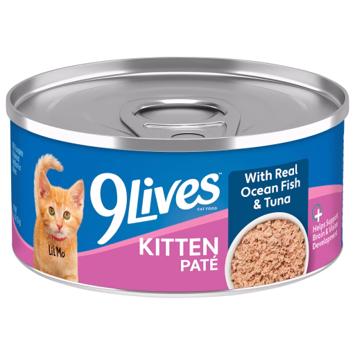 9Lives Kitten Paté Wet Cat Food with Real Ocean Fish and Tuna, 5.5 oz. Can