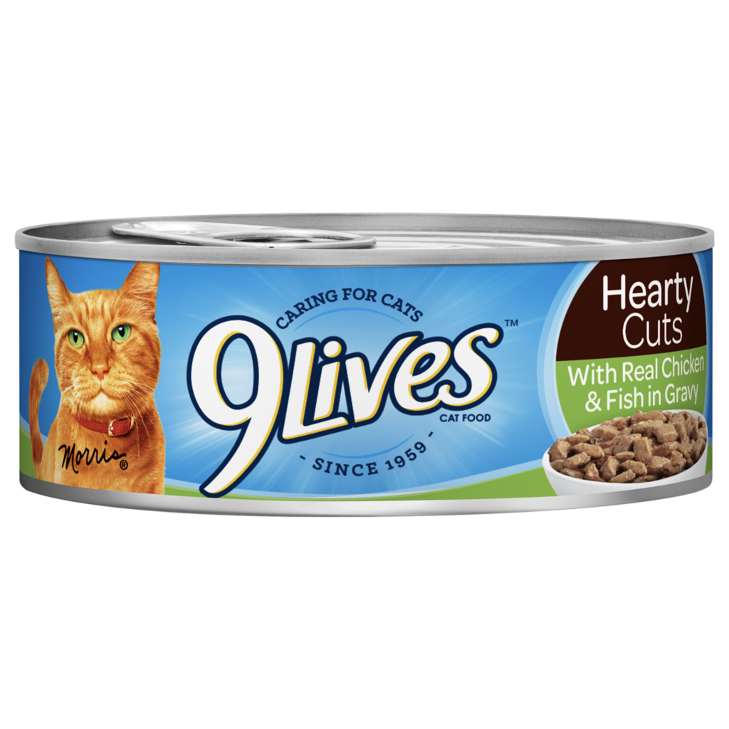9Lives Hearty Cuts Real Chicken Fish Gravy Wet Cat Food Can