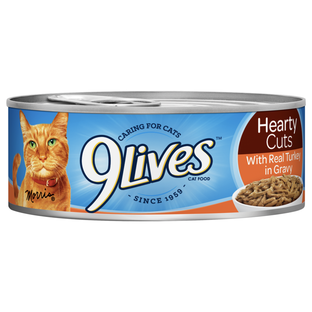 9Lives Hearty Cuts Real Turkey Gravy Wet Cat Food Can