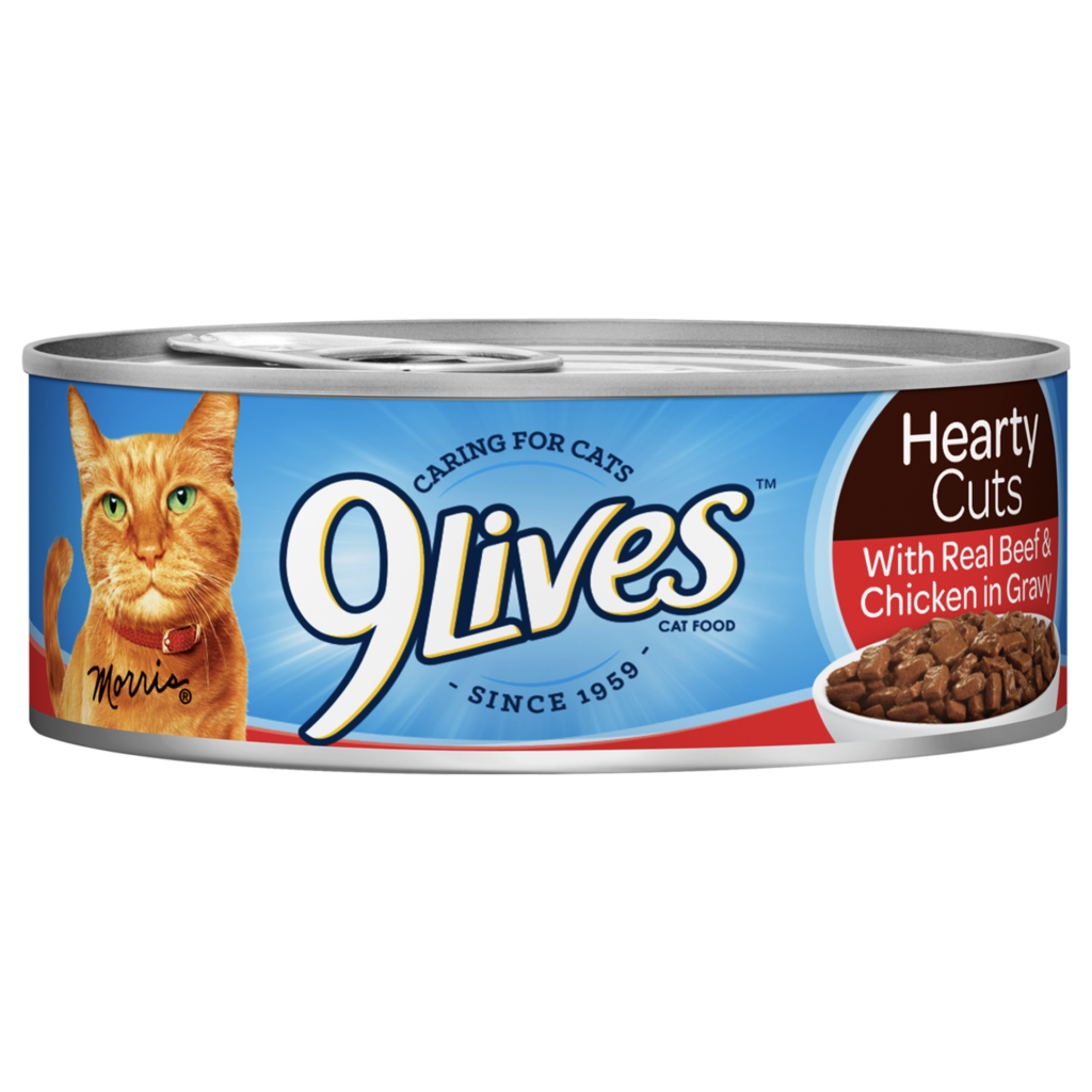 9Lives Hearty Cuts with Real Beef Chicken Gravy Wet Cat Food Can