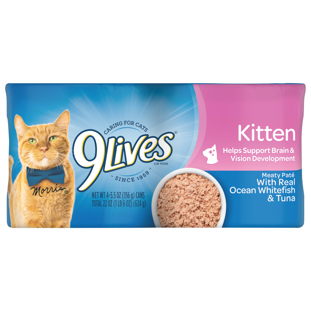 9Lives Meaty Pate Kitten Whitefish Tuna Large Package Wet Cat Food