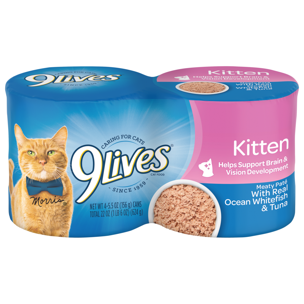 9Lives Meaty Pate Kitten Whitefish Tuna Package Wet Cat Food