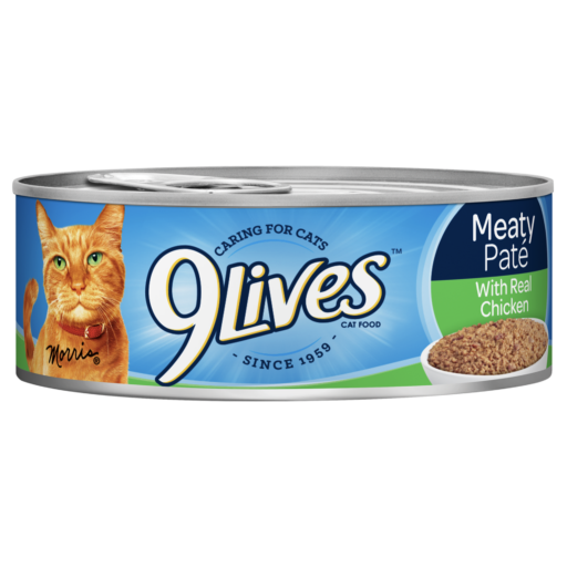 9Lives Meaty Pate Real Chicken Seafood Wet Cat Food Can