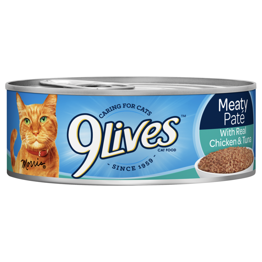 9Lives Meaty Pate Real Chicken Tuna Wet Cat Food Can