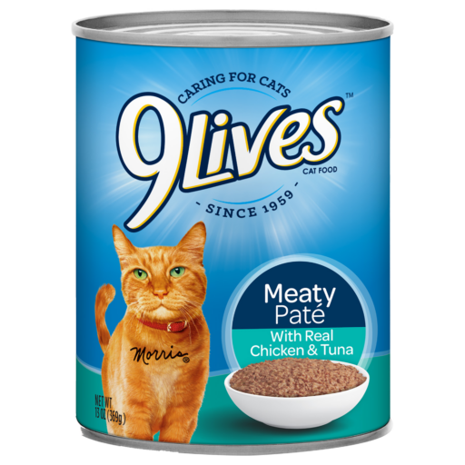 9Lives Meaty Pate Real Chicken and Tuna Wet Cat Food Large Can