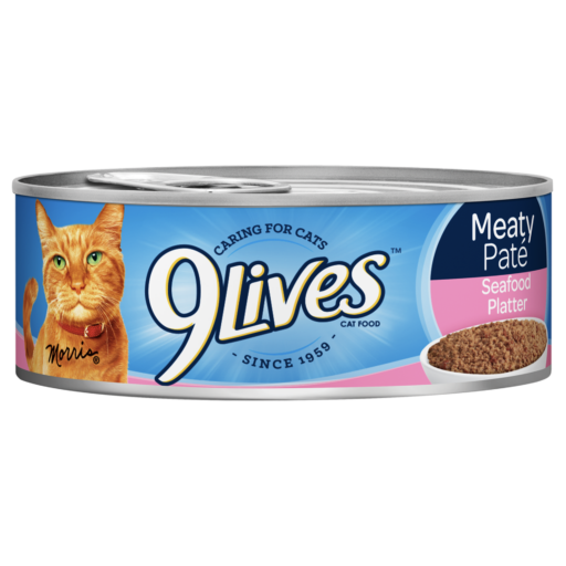 9Lives Meaty Pate Seafood Platter Wet Cat Food Can