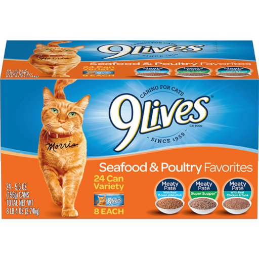 9Lives Seafood & Poultry Favorites Variety Pack Wet Cat Food