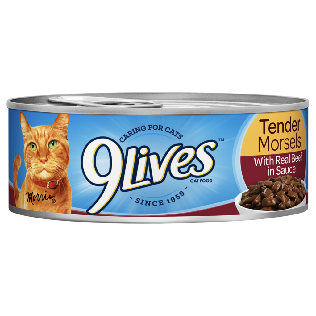 9Lives Tender Morsels Real Beef Sauce Wet Cat Food Can