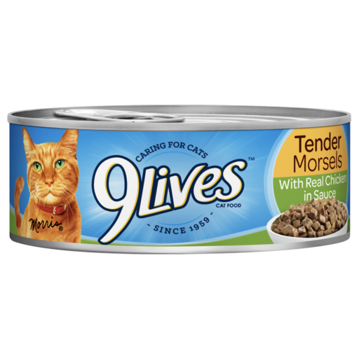 9Lives Tender Morsels Real Chicken Sauce Wet Cat Food Can