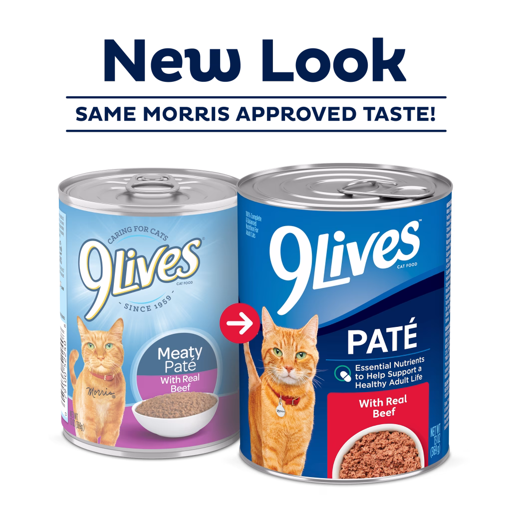 9Lives Paté Wet Cat Food with Real Beef New Look