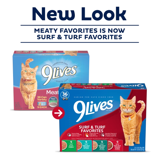 9Lives Surf & Turf Favorites Wet Cat Food Variety Pack New Look