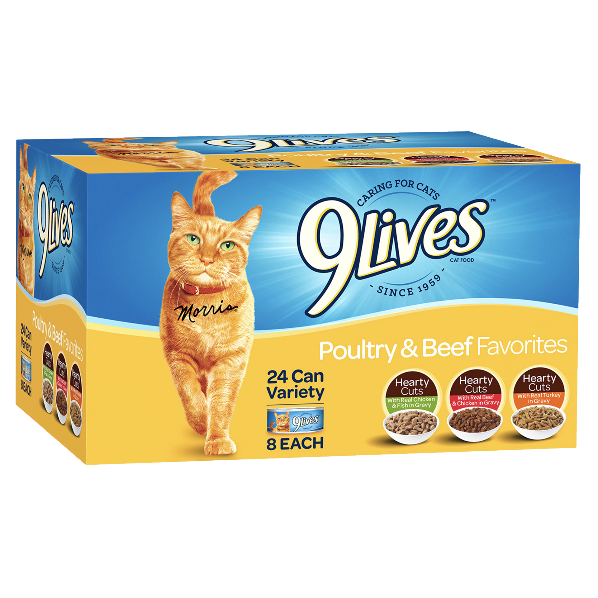 9 Lives Poultry & Beef Favorites Variety Pack Canned Cat Food