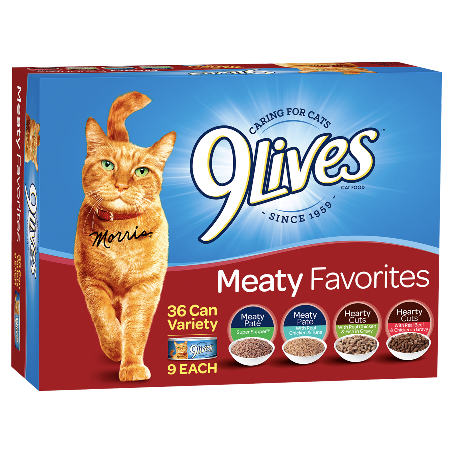  CANIN ドライフード 16kg×2袋 9Lives Meaty Favorites Variety Pack Wet Cat Food